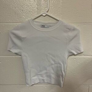 Zara White cropped  Top